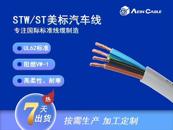 STW/ST 105℃ 600V UL62标准汽车线